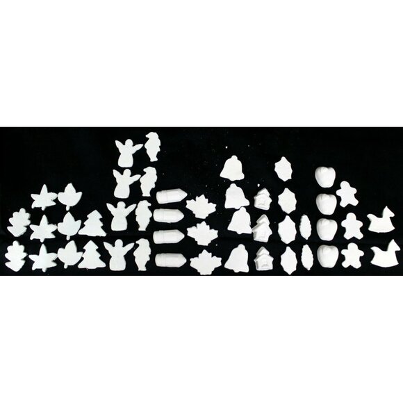 Lot of White Paintable Craft Pieces Flat & 3D Multiple Shapes House Apple Leaf - Picture 1 of 8